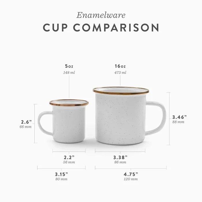 BareBones - Enamel Mug Eggshell - set of 2 - Image 5