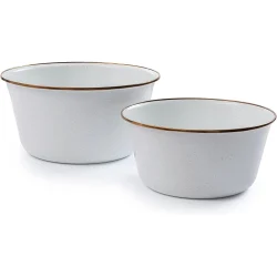 BareBones - Enamel Mixing Bowl Set of 2 Eggshell - Image 4