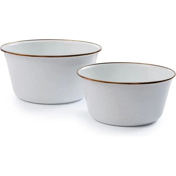 BareBones - Enamel Mixing Bowl Set of 2 Eggshell - Image 4