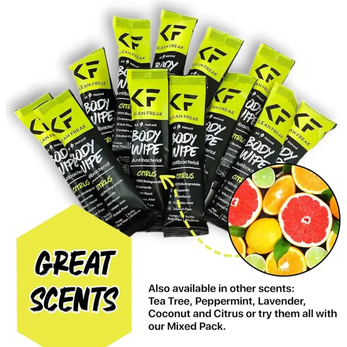 Klean Freak - Body Wipes - Dozen Pack - Citrus - Image 3