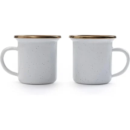 BareBones - Enamel Espresso Cup Eggshell - set of 2