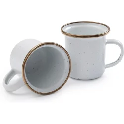 BareBones - Enamel Espresso Cup Eggshell - set of 2 - Image 2