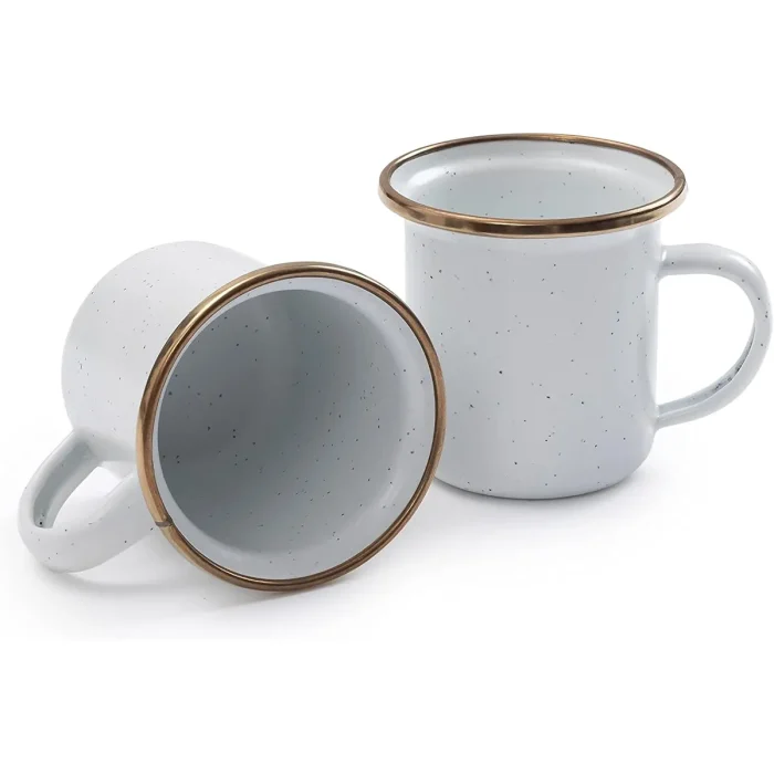 BareBones - Enamel Espresso Cup Eggshell - set of 2 - Image 2