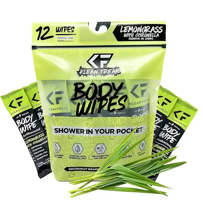 Klean Freak - Body Wipes - Single Sachet - Lemon Grasss/Citronella - Image 2