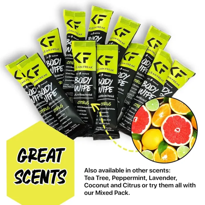 Klean Freak - Body Wipes - Single Sachet - Lemon Grasss/Citronella - Image 3