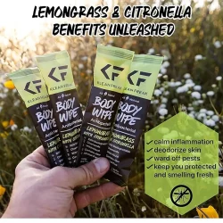 Klean Freak - Body Wipes - Single Sachet - Lemon Grasss/Citronella - Image 4