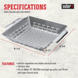 Weber® Deluxe Grilling Basket Built for Q 300/3000 and larger gas grills, and most charcoal grills - Image 4
