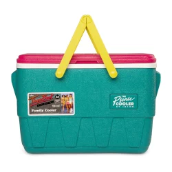 IGLOO-Retro Jade 25 Qt Lunch Picnic Basket Cooler - Dark Jade /Bold Magenta /Livewire Yellow