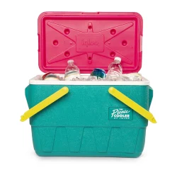 IGLOO-Retro Jade 25 Qt Lunch Picnic Basket Cooler - Dark Jade /Bold Magenta /Livewire Yellow - Image 3