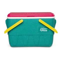 IGLOO-Retro Jade 25 Qt Lunch Picnic Basket Cooler - Dark Jade /Bold Magenta /Livewire Yellow - Image 5