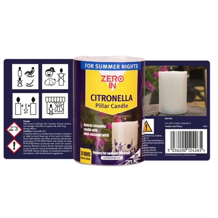 STV Citronella Pillar Candle - Image 2