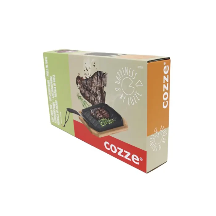 Reversible cast iron pan with wooden tray 165x330 mm - Image 6